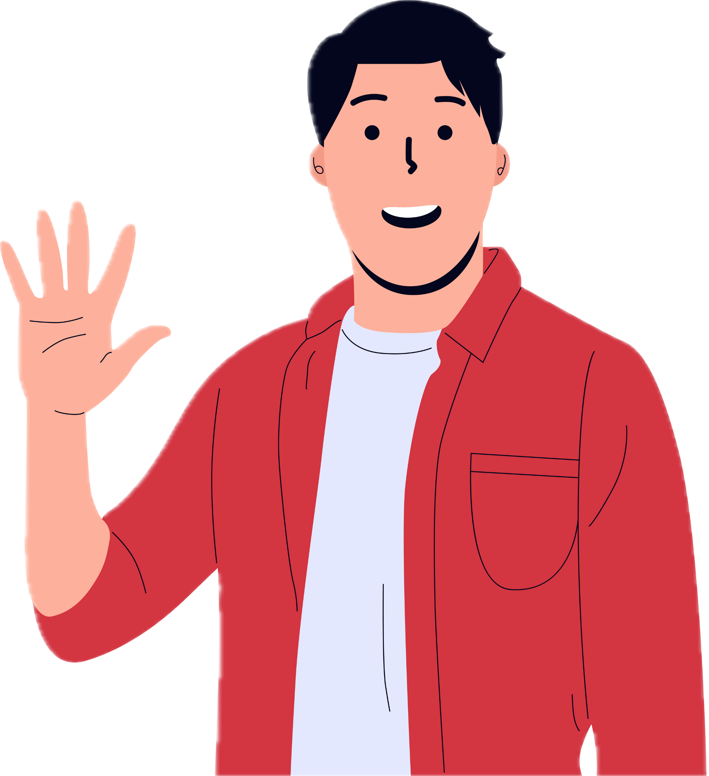 A man waving hand